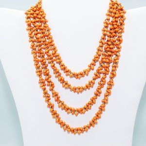 Orange Really Long Loop Necklace 128"